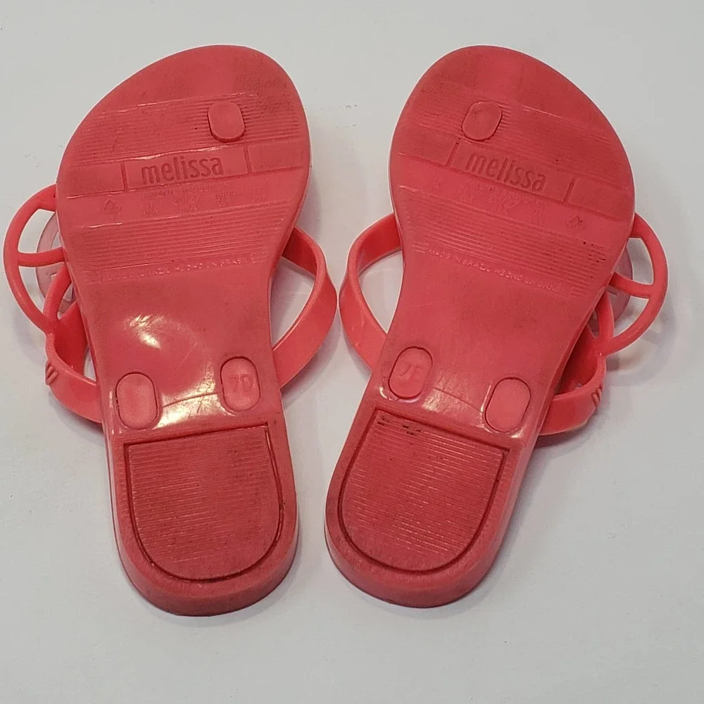 Mel Dreamed by Melissa Butterfly Wing Sandal Size 11 Flip Flop Coral Pink